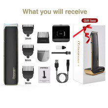 Cargar imagen en el visor de la galería, Corta pelos inalámbrico cortapelos recargable barba profesional negro