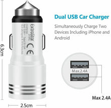 Cargar imagen en el visor de la galería, Cargador de Coche 2 Doble USB 2.4A 12-24W c/ Martillo Cristal Adaptador de Carga