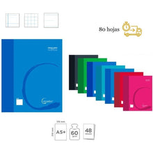 Cargar imagen en el visor de la galería, Cuaderno libreta grapada tapa normal carton 48 hojas 60 g A5