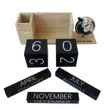 Cargar imagen en el visor de la galería, Calendario Perpetuo de Madera para Sobremesa, Decoración para el Hogar, Ideal para Escritorio, Sala de Estudio, Oficina