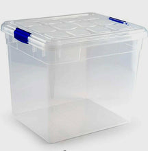 Cargar imagen en el visor de la galería, Caja Plástico de almacenamiento, TRANSPARENTE, 35 Litros, sin ruedas