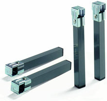 Cargar imagen en el visor de la galería, Juego pack 4 patas de somier metálicas con abrazaderas para cama