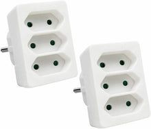 Cargar imagen en el visor de la galería, Pack 2 Adaptadores de regleta,enchufe 2,3,4 Tomas plano 2300W, 10A/250V