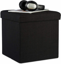 Cargar imagen en el visor de la galería, Púff Taburete de Almacenamiento Plegable Asiento de Almacenaje Cubo Otomano Reposapié