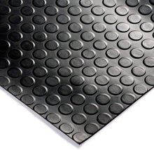 Cargar imagen en el visor de la galería, Alfombra Pavimento de Caucho Antideslizante con Relieve de Círculos – Grosor 3mm – Negro