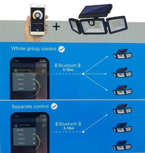 Cargar imagen en el visor de la galería, Luz Lámpara Solar Led Bluetooth Exterior Con Sensor De Movimiento 8w Jardín...
