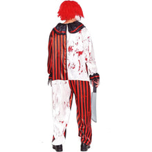 Cargar imagen en el visor de la galería, Disfraz Payaso Asesino Clown Rayas Rojas Hombre Adulto Halloween Carnaval Teatro