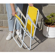 Cargar imagen en el visor de la galería, Silla de playa plegable con reposabrazos de acero Cayo ancho de exteriores