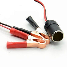 Cargar imagen en el visor de la galería, Cable de cargador de batería con Toma de mechero de coche con alimentador pinzas para bornes de batería 12V-24V, 1,5 m