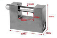 Cargar imagen en el visor de la galería, Candado de seguridad rectangular de hierro con bayoneta 80mm plateado antirrobo