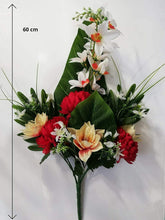 Cargar imagen en el visor de la galería, Ramo de Flores Lilium Artificiales Cementerio Mesa Decoración Boda 14 tenedores