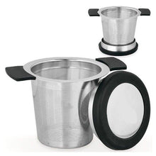 Cargar imagen en el visor de la galería, Filtro para infusiones té acero inox con tapa y soporte