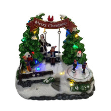 Cargar imagen en el visor de la galería, Escena Columpio Decoracion de Navidad Con Luz y Movimiento 23 x 18 cm