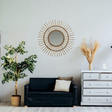 Cargar imagen en el visor de la galería, Espejo de Mienbre Ratán Sol Decoracio de Hogar