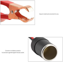 Cargar imagen en el visor de la galería, Cable de cargador de batería con Toma de mechero de coche con alimentador pinzas para bornes de batería 12V-24V, 1,5 m