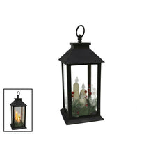 Cargar imagen en el visor de la galería, Candelabro de Navidad FAROL CON 3 VELAS LED ESPECIAL NAVIDAD 30,5X14CM NEGRO DECORACION HOGAR CASA