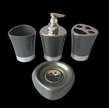 Cargar imagen en el visor de la galería, Juego 4 accesorios de baño, jabonera, vaso, Dispensador De Jabón, Porta cepillo