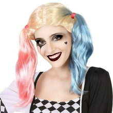 Cargar imagen en el visor de la galería, Peluca Arlequin Rubia Con Coletas Para Halloween Carnaval Accesorio de Disfraz