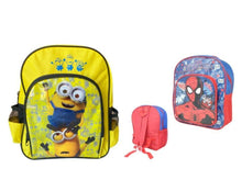 Cargar imagen en el visor de la galería, Mochila infantil niños Minions y Spiderman para colegio oficial marvel