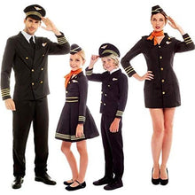 Cargar imagen en el visor de la galería, Disfraz Azafata Vuelos Piloto Avión Niña Infantil Para Fiesta De Carnaval Cumpleaños Teatro