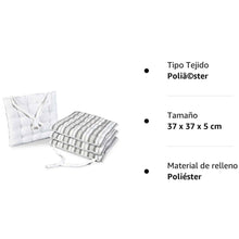 Cargar imagen en el visor de la galería, Cojín Acolchado para Silla en Algodón y Poliéster 37 x 37 cm - Decoración Hogar - Ideal para Sillas