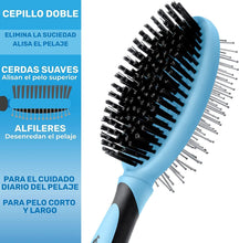 Cargar imagen en el visor de la galería, Cepillo doble para perros mascotas carda 23 cm 2 en 1 gatos caballos