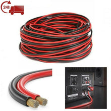 Cargar imagen en el visor de la galería, Cable de audio para altavoces 100 m metros 0.75mm 2.6x5.2 mm BOBINA ROJO Y NEGRO