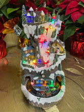 Cargar imagen en el visor de la galería, Escena Poblado de Navidad Villaje inflado en 3 niveles con música y movimiento