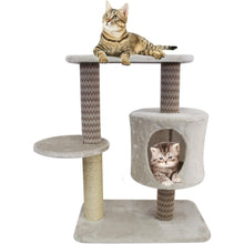 Cargar imagen en el visor de la galería, Maxiacota - Árbol Rascador Gato Juguete para Gatos con Base Poste y Plataforma Encima Material