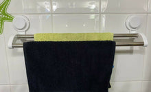 Cargar imagen en el visor de la galería, Toallero Doble Barras Con Ventosas Fuerte De Pared Pvc Plástico Barras Acero Inoxidable Para Toallas