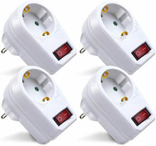 Cargar imagen en el visor de la galería, Adaptador Enchufe con interruptor de 1 enchufe schuko máx 3680 w