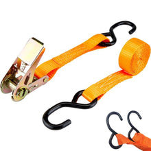 Cargar imagen en el visor de la galería, Cinta con tensor de carga hebilla de plástico trinquete 25 mm x 5 m correa freno