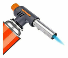 Cargar imagen en el visor de la galería, Soplete + cartuchos de recarga gas llama turbo mechero fuego recargable camping