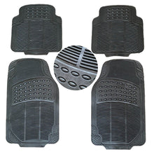 Cargar imagen en el visor de la galería, Alfombras de Goma Recortable Universal Negra Para Coche Automóvil Juego de 4 pcs Resitente al Uso Antideslizante
