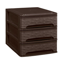 Cargar imagen en el visor de la galería, Cajonera de Plástico Stylo Blanco Linea / Wengué Decoración Bambú Hogar Oficina