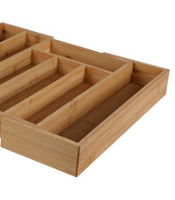 Cargar imagen en el visor de la galería, Organizador Cubiertos, Cubertero Bambú, Portacubiertos Extensible 26-37x34xh5 Cm