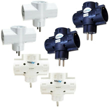 Cargar imagen en el visor de la galería, PACK 2 Ladrones Adaptador Triple Schuko 16 A 250v 3680W
