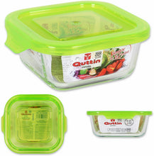 Cargar imagen en el visor de la galería, Fiambrera de Cristal con Tapa de Verde Rectangular Cuadrada redonda