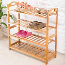 Cargar imagen en el visor de la galería, Zapatero de Bambú con 4 Niveles Tamaño 68x25x71cm
