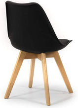 Cargar imagen en el visor de la galería, Silla Pata Madera y Asiento Acolchado, Estilo nórdico 49x56x83 cm