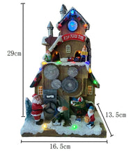 Cargar imagen en el visor de la galería, ESCENA FABRICA SANTA CON MUSICA LUZ LED MOVIMIENTO 13.5x16.5x29 cm