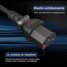 Cargar imagen en el visor de la galería, Cable de Alimentación 1.5M, 3 Pines, Enchufe Europeo, Negro para Monitor, Televisión, Proyector, PC, 3 * 0.75mm²
