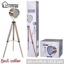 Cargar imagen en el visor de la galería, Lámpara trípode con proyector (65 x 95,5-137,5 cm), color bronce