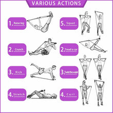 Cargar imagen en el visor de la galería, Ajustable Barra de Pilates con Bandas de Resistencia, Maquinas de Gimnasio LILA