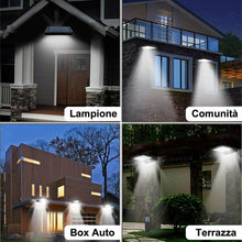 Cargar imagen en el visor de la galería, Luces solares para exteriores, 36 LED, 2000 mAh, con sensor de movimiento, imper