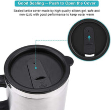 Cargar imagen en el visor de la galería, Travel Mug Taza Termo Electrica Acero Inoxidable 400 ml 12V con Cargador de Mechero de Coche Termo Electrónico de Viaje