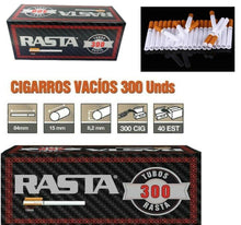Cargar imagen en el visor de la galería, Cigarrillos vacíos tubos 200/300 RASTA CON FILTRO 15mm PARA RELLENAR TABACO