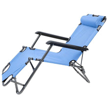 Cargar imagen en el visor de la galería, Silla Tumbona Plegable 79 x 46,5 x 153 cm Hamaca Regulable Multiposiciones de Metal - Ideal para