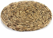 Cargar imagen en el visor de la galería, 4x Salvamantel Mimbre Redondo, 20, 25, 30, 35 cm, manteles de mesa individuales