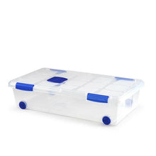 Cargar imagen en el visor de la galería, Caja de almacenamiento, TRANSPARENTE, 30 Litros, con ruedas 73 x 41 x 18 cm